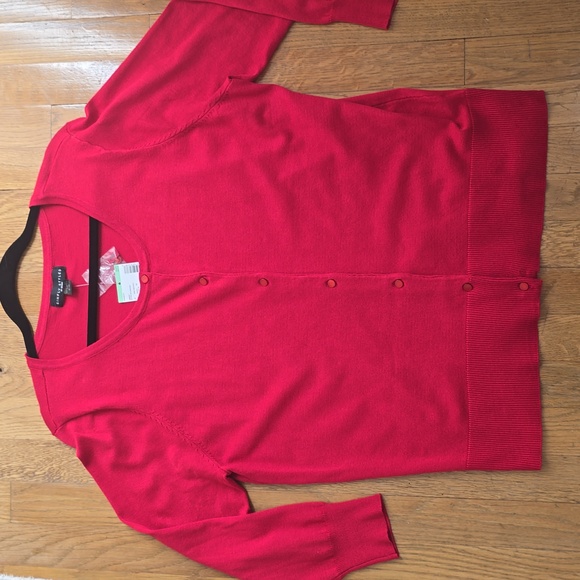 SIMPLY STYLED BRAND WOMEN'S MISSY SIZE RED FRONT BUTTON CARDIGAN SIZE XL - Picture 15 of 15